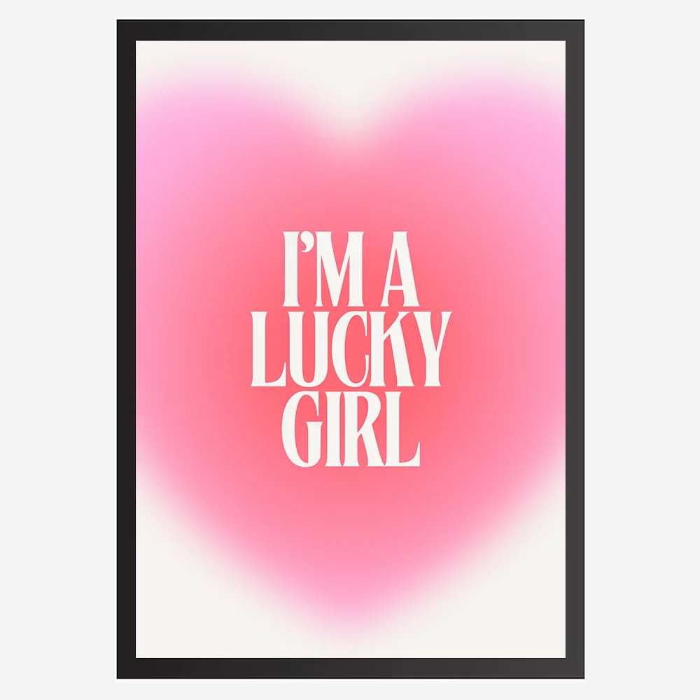 I am a lucky girl with heart - Wall Art A3 Size Photo Frame (297 x 420 mm)