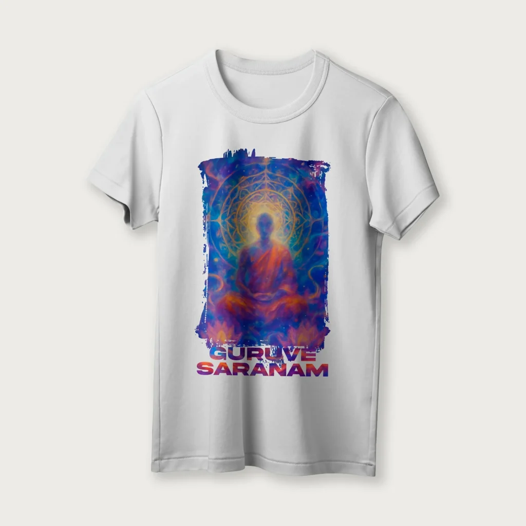 Guruve Saranam | English | Unisex T-Shirt | 100% Cotton | Regular Fit | Spiritual Graphic Tee | D1