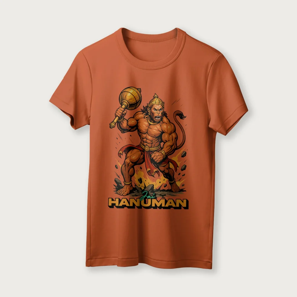 Jai Hanuman | English | Unisex T-Shirt | 100% Cotton | Regular Fit | Spiritual Graphic Tee
